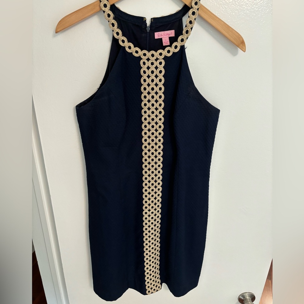 Lily Pulitzer navy shift dress size 6